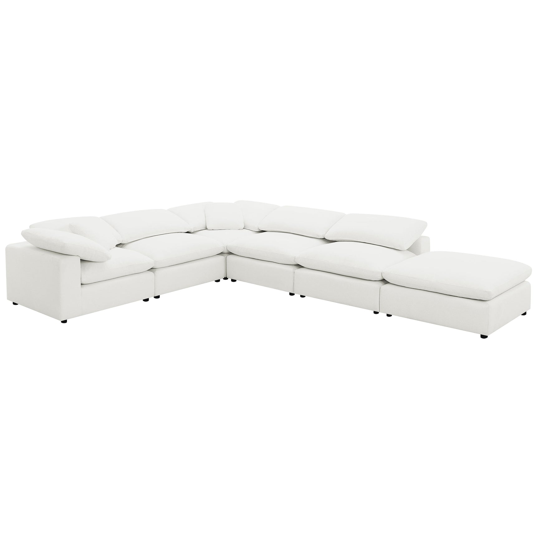 Raleigh Boucle Upholstered Armless Chair Ivory - Tampa Furniture Outlet