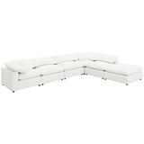 Raleigh Boucle Upholstered Armless Chair Ivory - Tampa Furniture Outlet