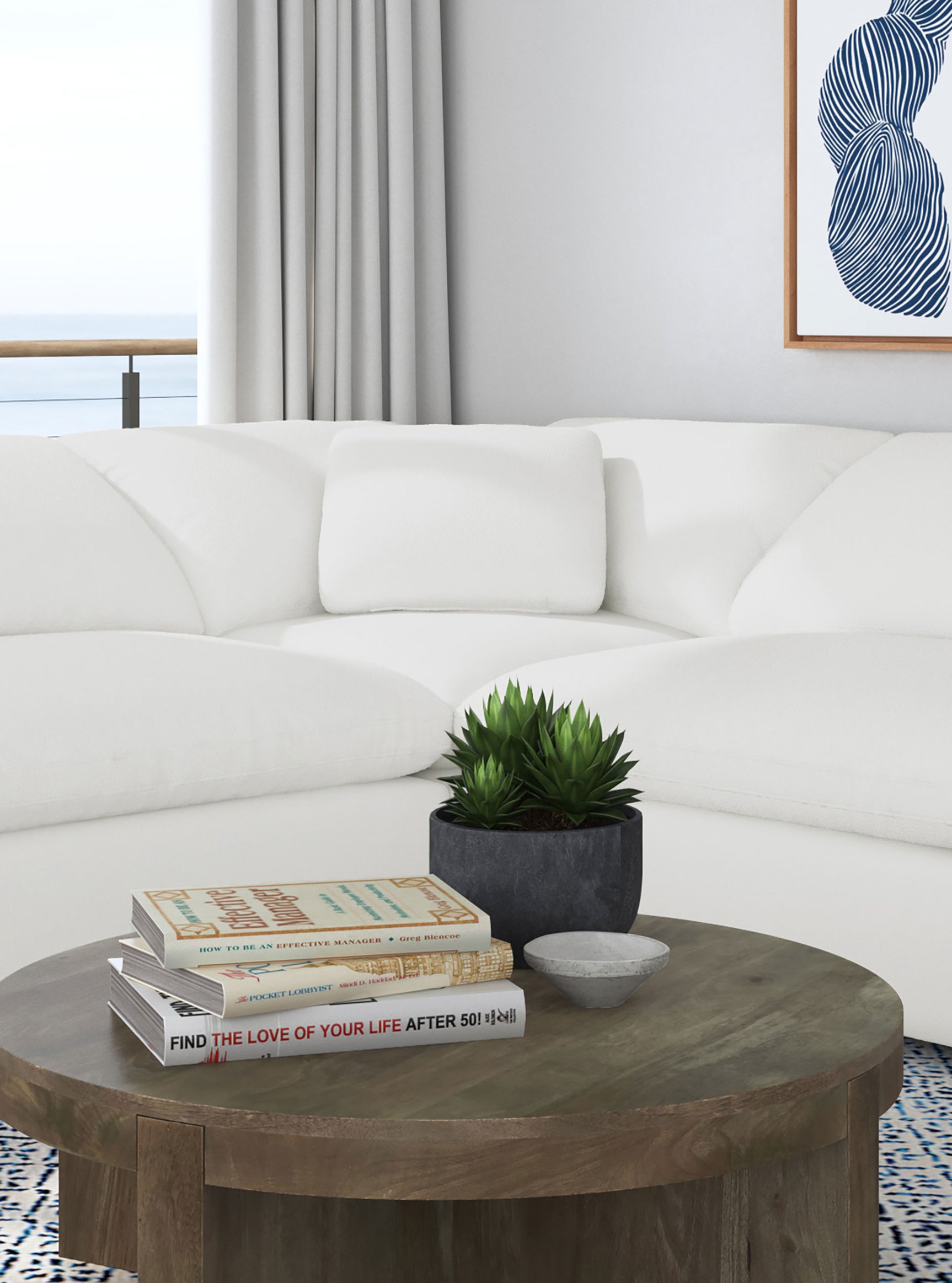 Raleigh Boucle Upholstered Corner Chair Ivory - Tampa Furniture Outlet