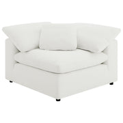 Tampa Furniture Outlet - Coaster - Raleigh Boucle Upholstered Corner Chair Ivory - 551752