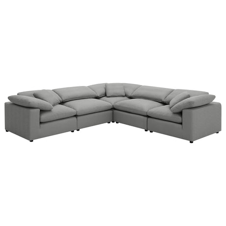 Raleigh 5-piece Boucle Upholstered Modular Sectional Grey - Tampa Furniture Outlet