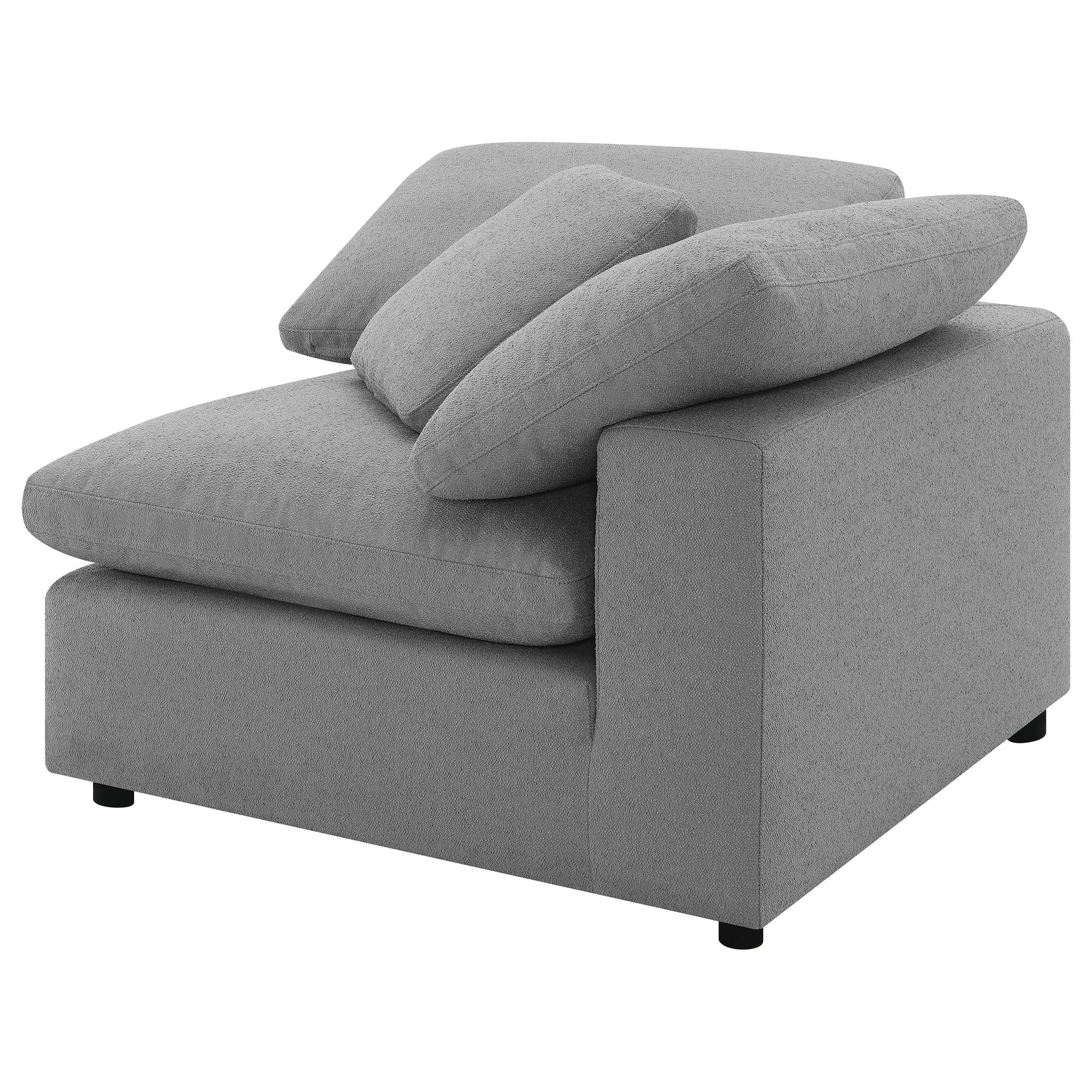 Raleigh Boucle Upholstered Corner Chair Grey - Tampa Furniture Outlet