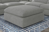 Raleigh Boucle Upholstered Ottoman Grey - Tampa Furniture Outlet