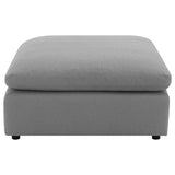 Raleigh Boucle Upholstered Ottoman Grey - Tampa Furniture Outlet