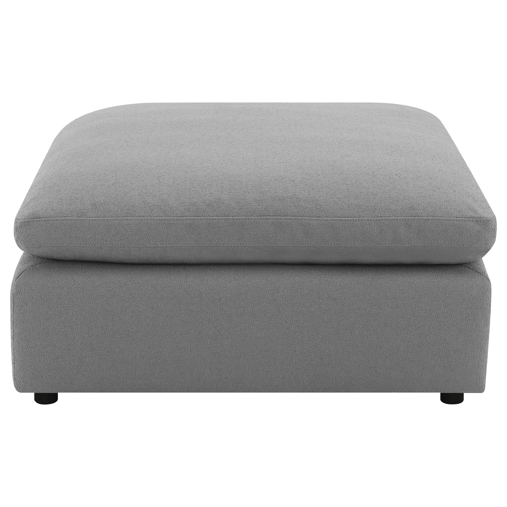 Raleigh Boucle Upholstered Ottoman Grey - Tampa Furniture Outlet
