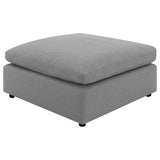 Raleigh Boucle Upholstered Ottoman Grey - Tampa Furniture Outlet