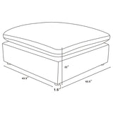 Raleigh Boucle Upholstered Ottoman Grey - Tampa Furniture Outlet