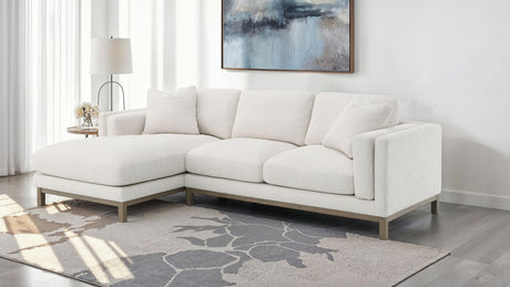 Geneva Boucle Upholstered Sectional Chaise Sofa Sand - Tampa Furniture Outlet
