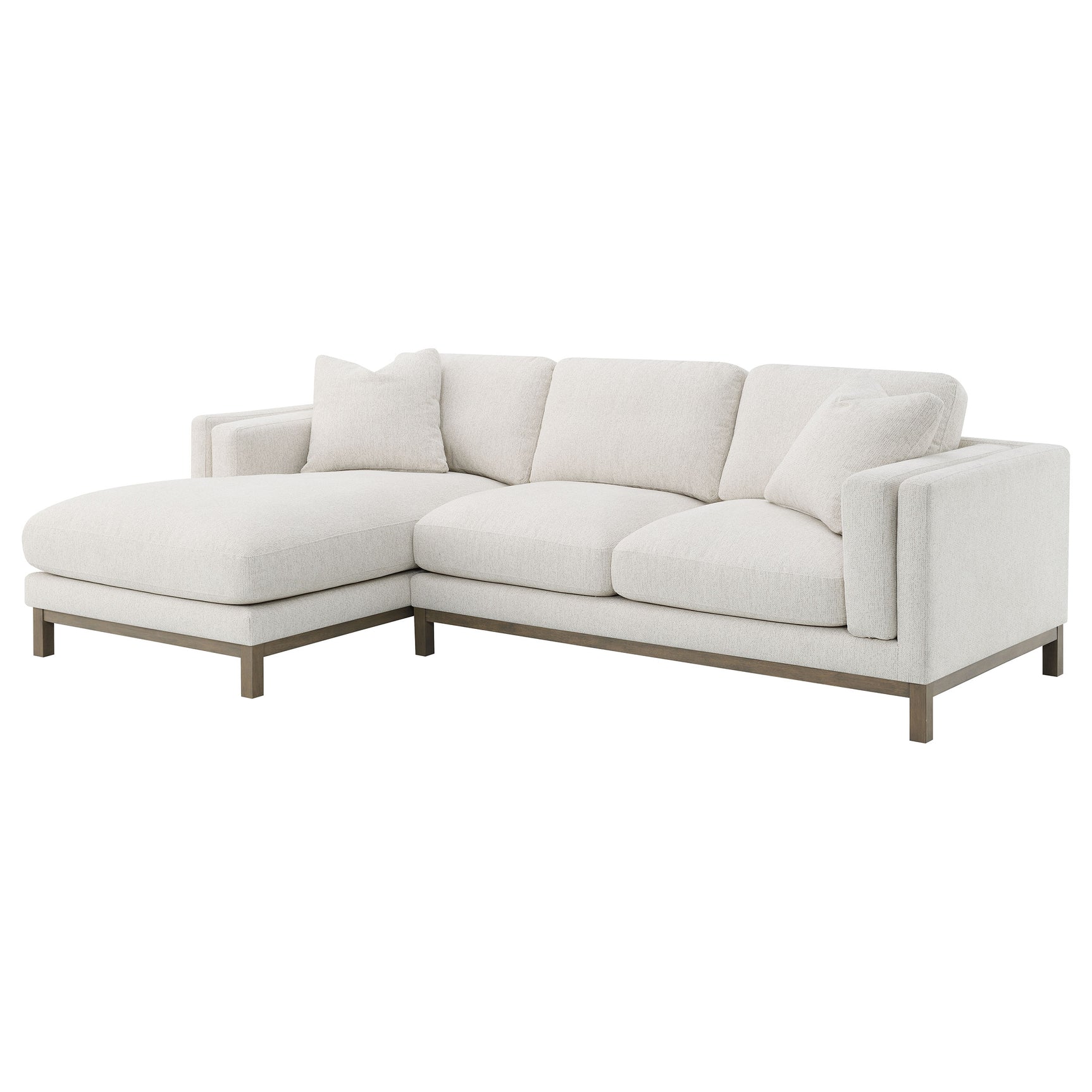 Geneva Boucle Upholstered Sectional Chaise Sofa Sand - Tampa Furniture Outlet
