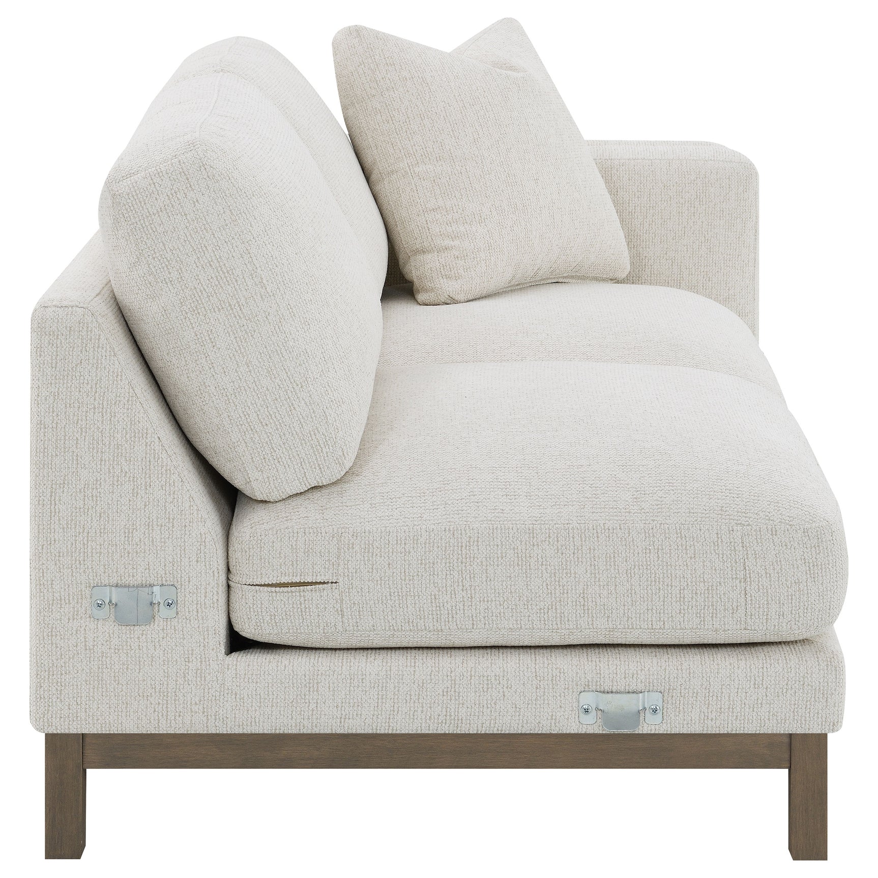 Geneva Boucle Upholstered Sectional Chaise Sofa Sand - Tampa Furniture Outlet