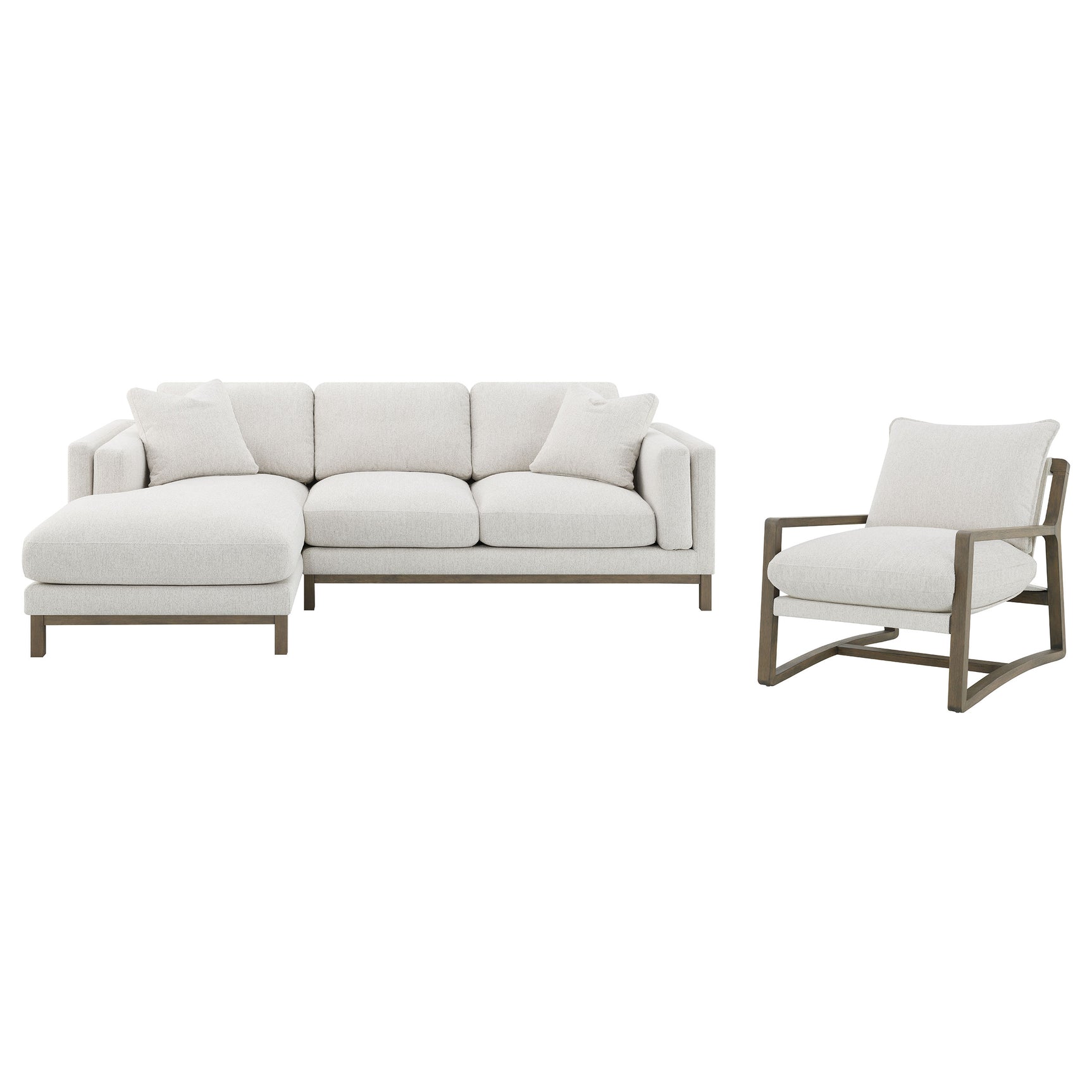 Geneva Boucle Upholstered Sectional Chaise Sofa Sand - Tampa Furniture Outlet