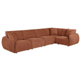 Elysia 5-piece Fabric Upholstered Modular Sectional Sofa Coral