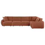 Elysia 5-piece Fabric Upholstered Modular Sectional Sofa Coral