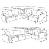 Elysia 5-piece Fabric Upholstered Modular Sectional Sofa Coral