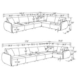Elysia 6-piece Fabric Upholstered Modular Sectional Sofa Coral