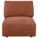 Elysia Fabric Upholstered Modular Armless Chair Coral