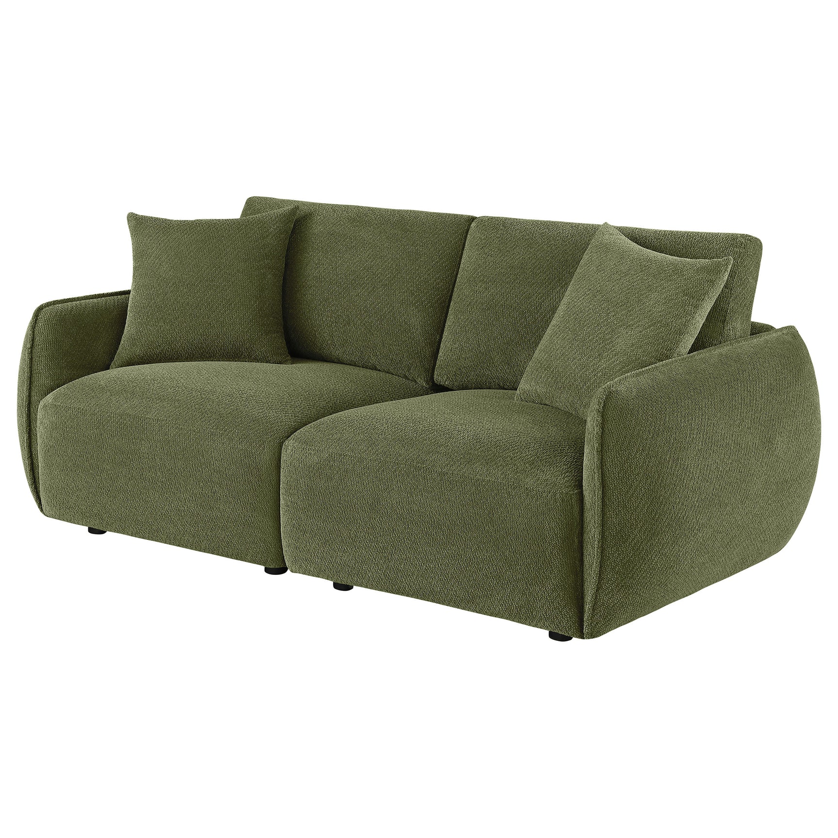 Elysia Fabric Upholstered Modular Lounge Loveseat Green