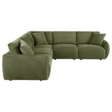 Elysia 5-piece Fabric Upholstered Modular Sectional Sofa Green