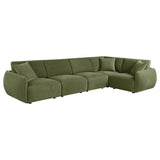 Elysia 5-piece Fabric Upholstered Modular Sectional Sofa Green
