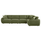 Elysia 5-piece Fabric Upholstered Modular Sectional Sofa Green