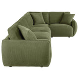 Elysia 5-piece Fabric Upholstered Modular Sectional Sofa Green
