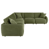 Elysia 6-piece Fabric Upholstered Modular Sectional Sofa Green
