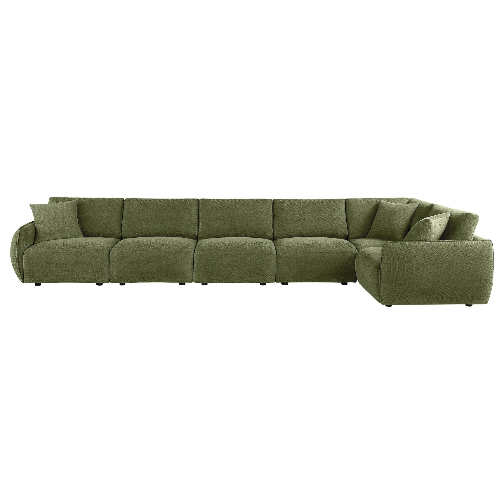 Elysia 6-piece Fabric Upholstered Modular Sectional Sofa Green