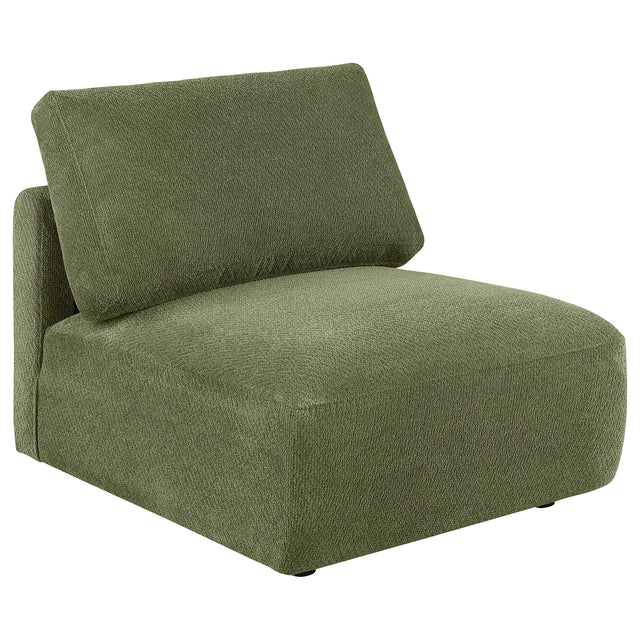 Tampa Furniture Outlet - Coaster - Elysia Fabric Upholstered Modular Armless Chair Green - 551895