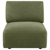 Elysia Fabric Upholstered Modular Armless Chair Green