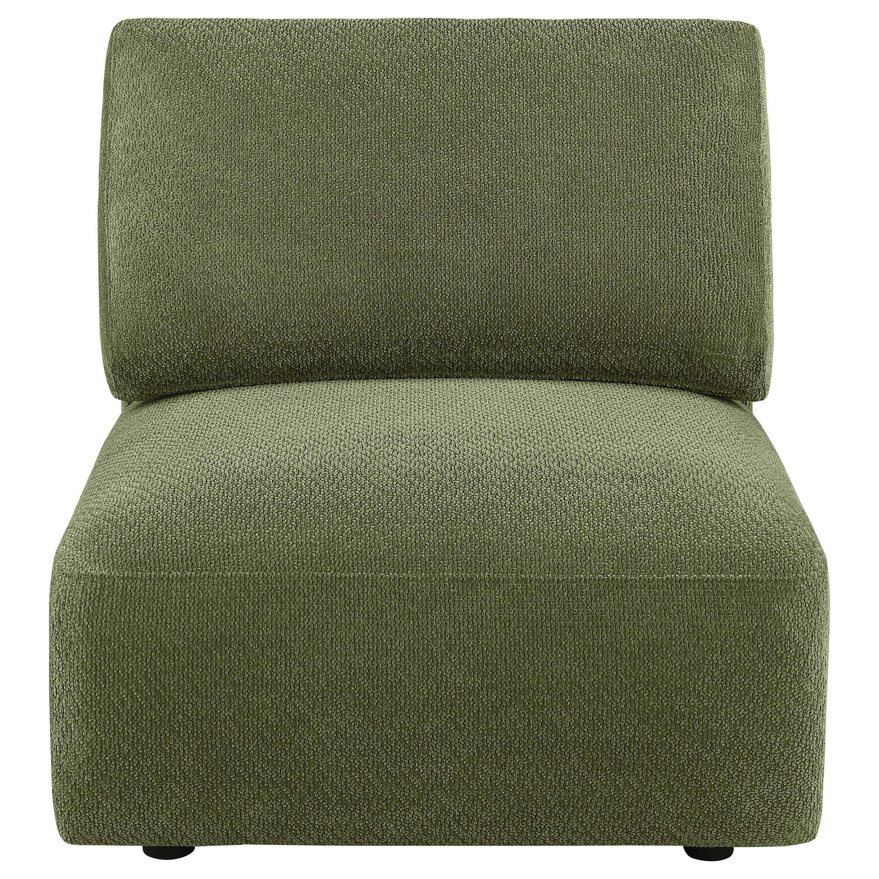 Elysia Fabric Upholstered Modular Armless Chair Green
