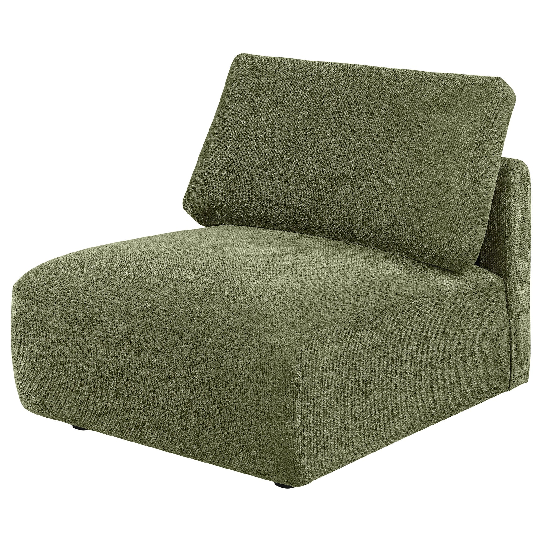 Elysia Fabric Upholstered Modular Armless Chair Green