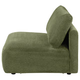 Elysia Fabric Upholstered Modular Armless Chair Green