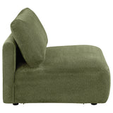 Elysia Fabric Upholstered Modular Armless Chair Green