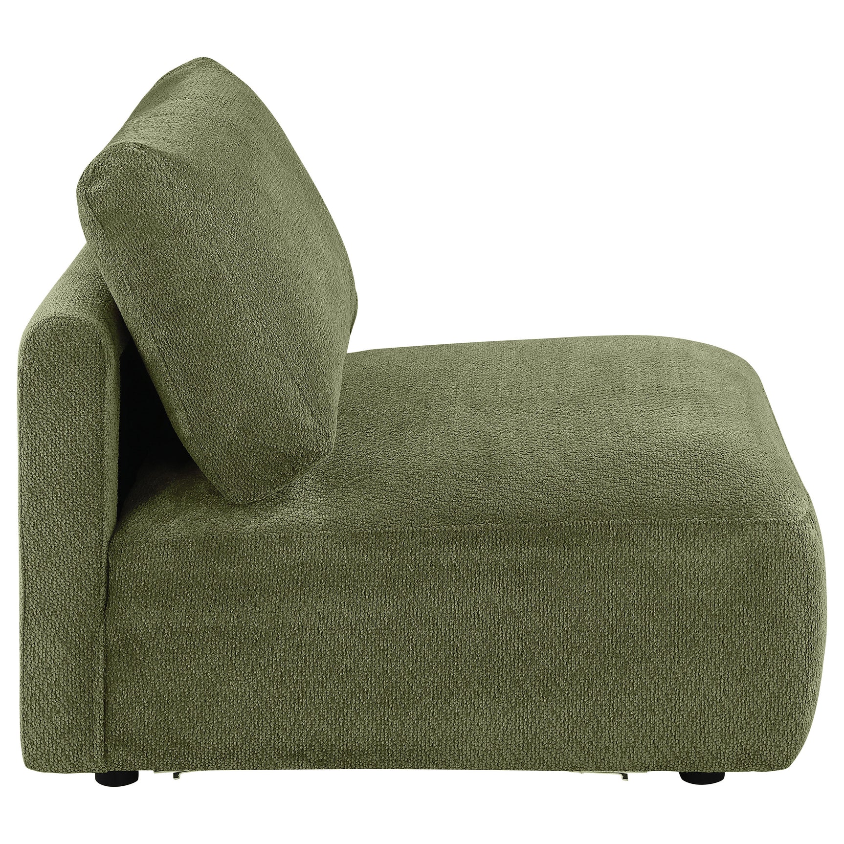 Elysia Fabric Upholstered Modular Armless Chair Green