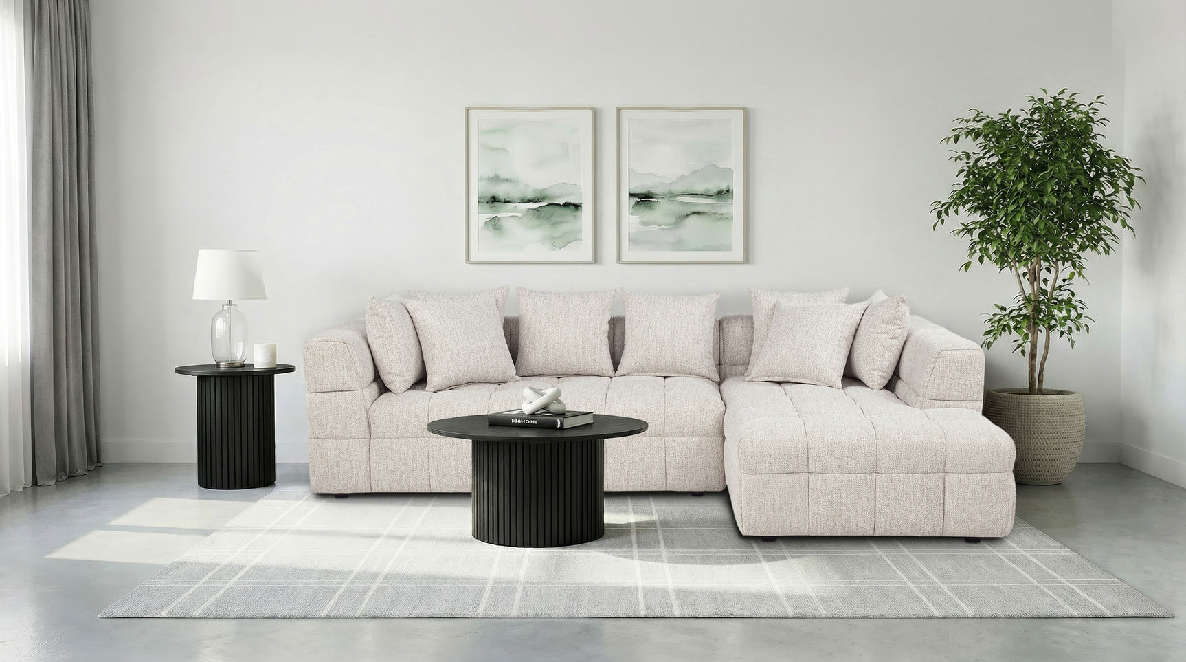 Tampa Furniture Outlet - Coaster - Amara 2-Piece Upholstered Sectional Sofa - 551911-SETB
