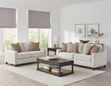 Tampa Furniture Outlet - Coaster - Christine 2-piece Upholstered Sloped Arm Sofa Set Beige - 552061-S2
