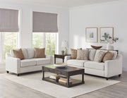 Tampa Furniture Outlet - Coaster - Christine 2-piece Upholstered Sloped Arm Sofa Set Beige - 552061-S2