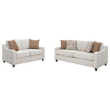 Christine 2-piece Upholstered Sloped Arm Sofa Set Beige - Tampa Furniture Outlet