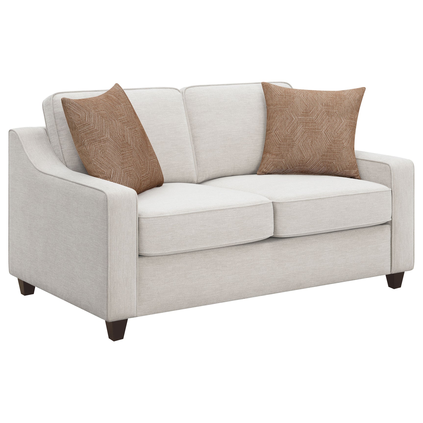 Christine 2-piece Upholstered Sloped Arm Sofa Set Beige - Tampa Furniture Outlet