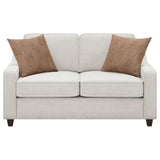 Christine Upholstered Sloped Arm Loveseat Beige - Tampa Furniture Outlet