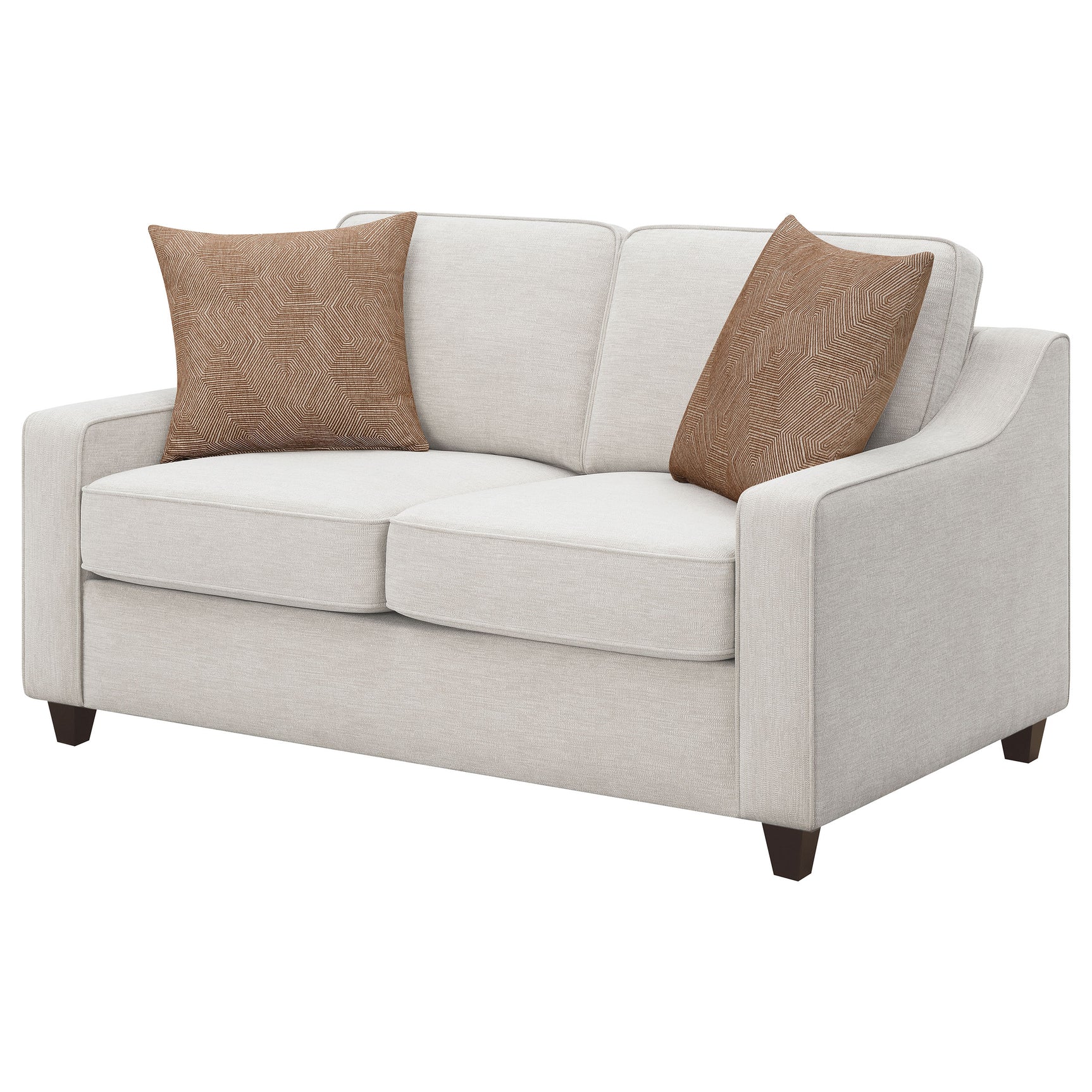 Christine Upholstered Sloped Arm Loveseat Beige - Tampa Furniture Outlet