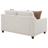 Christine Upholstered Sloped Arm Loveseat Beige - Tampa Furniture Outlet