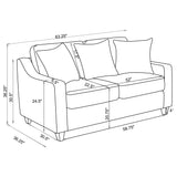 Christine Upholstered Sloped Arm Loveseat Beige - Tampa Furniture Outlet
