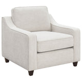 Tampa Furniture Outlet - Coaster - Christine Upholstered Sloped Arm Accent Chair Beige - 552063