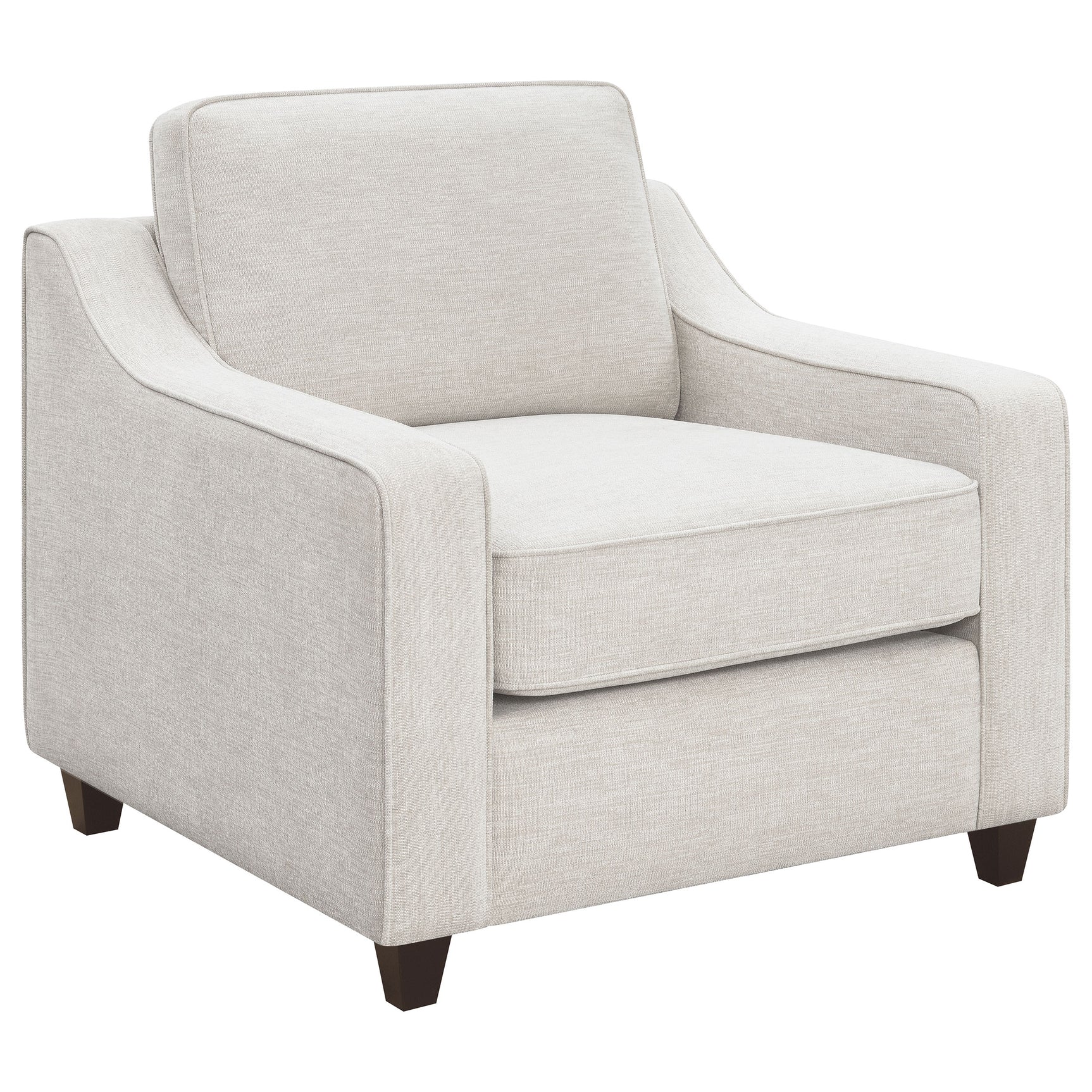 Tampa Furniture Outlet - Coaster - Christine Upholstered Sloped Arm Accent Chair Beige - 552063