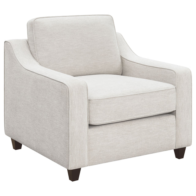 Tampa Furniture Outlet - Coaster - Christine Upholstered Sloped Arm Accent Chair Beige - 552063