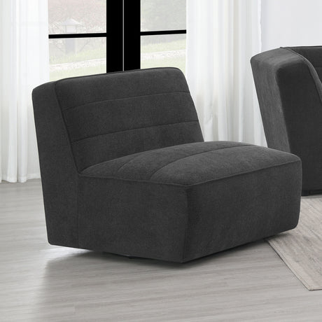 Sunny Upholstered Armless Chair Dark Charcoal - Tampa Furniture Outlet