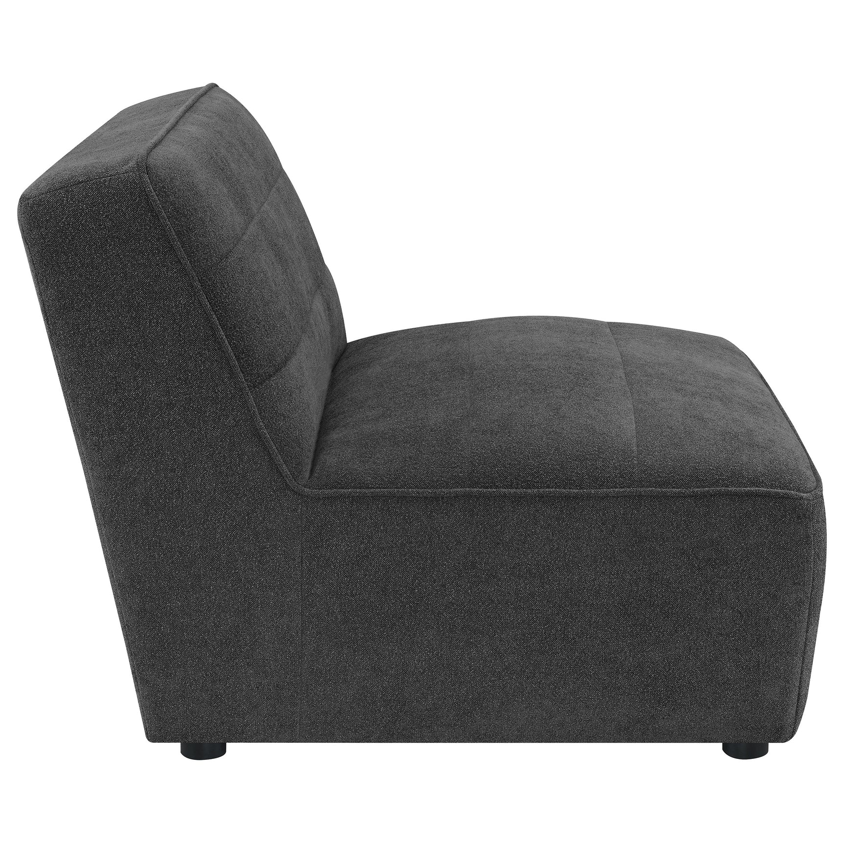 Sunny Upholstered Armless Chair Dark Charcoal - Tampa Furniture Outlet