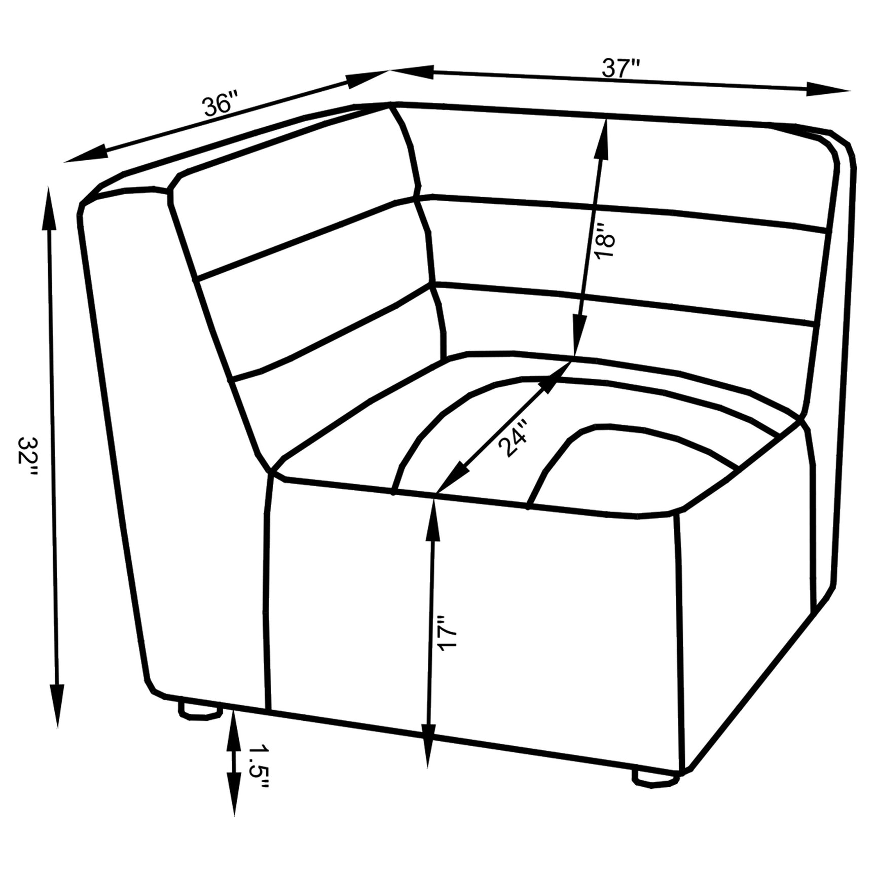 Sunny Upholstered Corner Chair Dark Charcoal - Tampa Furniture Outlet