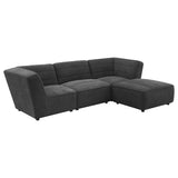 Sunny Square Upholstered Ottoman Dark Charcoal - Tampa Furniture Outlet